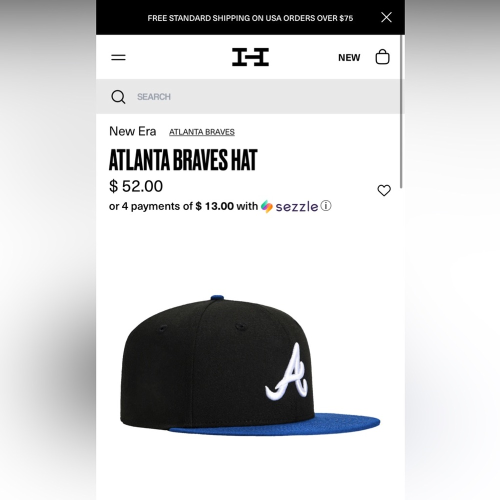 NEW ERA ALANTA BRAVES FITTED HAT